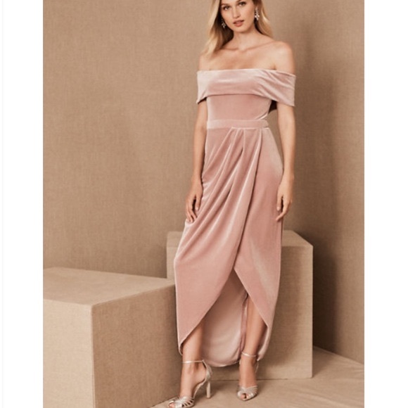 BHLDN Dresses & Skirts - BHLDN Edison Velvet dress in blush size 12